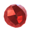 Roter Diamant auf Weiß